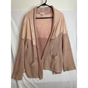 FATE Open Ribbed Pink Grunge Cardigan Sz S Casual Comfy Oversize Streetwear
